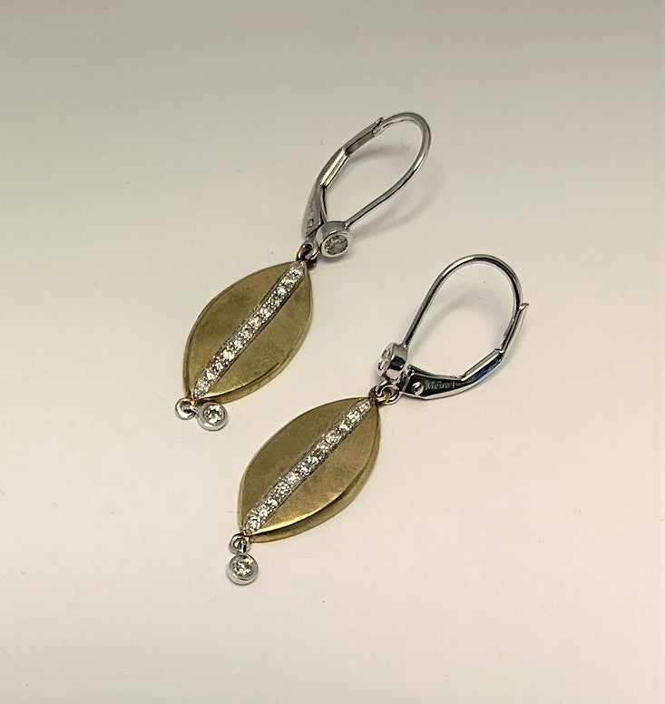 J8566 - 14 Karat White and Yellow Gold Earrings