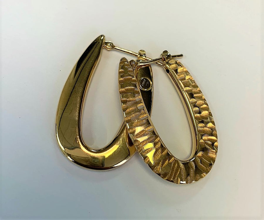 J8842 - 10 Karat Yellow Gold Hoop Earrings