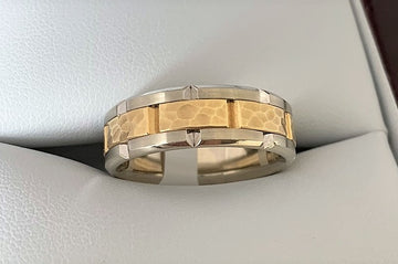 APF4893 - 18 Karat White and Yellow Gold Men's Carlex Band