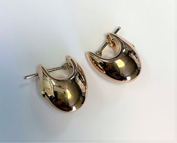 J7403 - 14 Karat Rose Gold Hoop Earrings