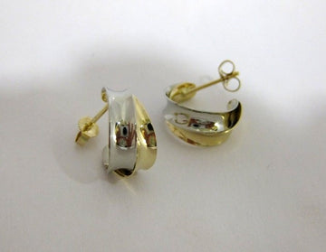 J7940 - 14 Karat White and Yellow Gold Ross Haynes Earrings