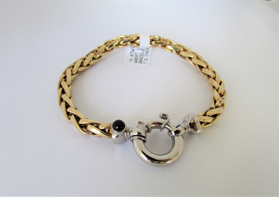 K2495 - 14 Karat Yellow and White Gold Bracelet