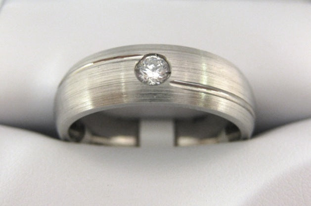 White Gold Men's Wedding Band P027R