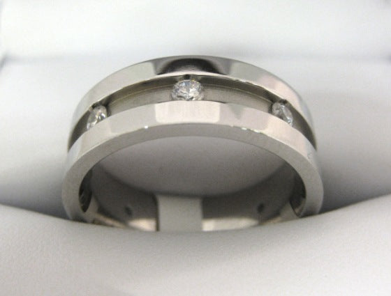 White Gold Men's Wedding Band P253R