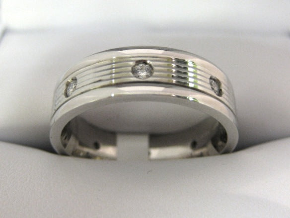 White Gold Men's Wedding Band S050