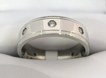 White Gold Men's Wedding Band S054