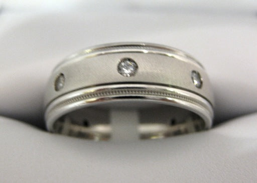 White Gold Men's Wedding Band S071