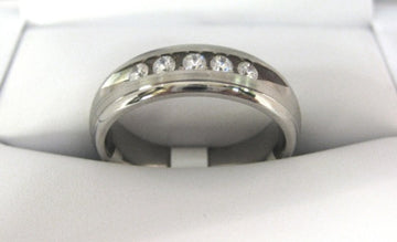 White Gold Men's Wedding Band S098