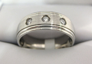 White Gold Men's Wedding Band S123