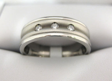 White Gold Men's Wedding Band S130