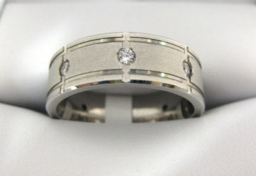 White Gold Men's Wedding Band S331