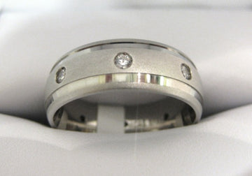 White Gold Men's Wedding Band S462