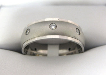 White Gold Men's Wedding Band S500