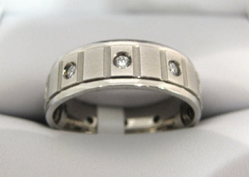 White Gold Men's Wedding Band S501