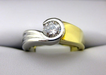 TA4414 - Platinum and 14 Karat Yellow Gold Engagement Ring