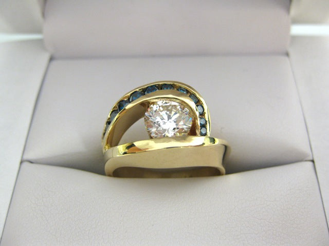 TA6897 - 14 Karat Custom Yellow Gold Engagement Ring