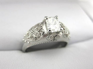 TA7091 - 14 Karat White Gold Custom Engagement Ring