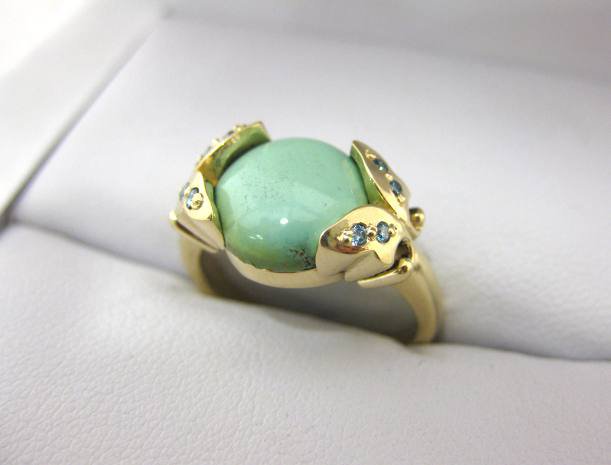 TA7093 - 14 Karat Yellow Gold Custom Gemstone Ring