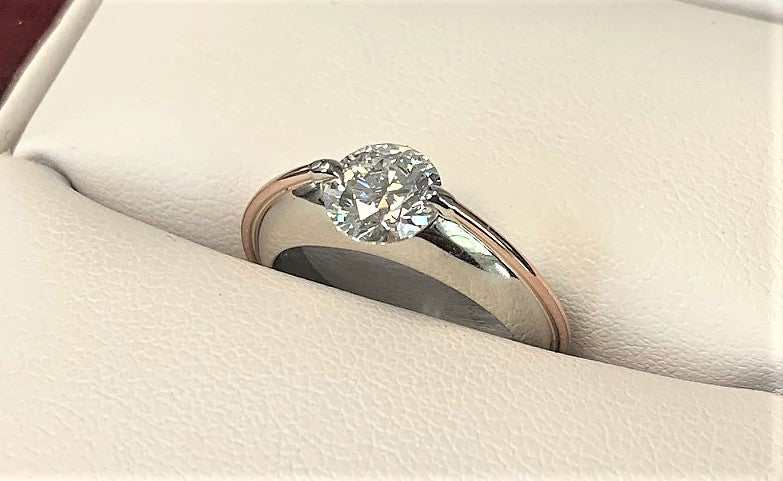 TA7386 - 14 Karat White and Rose Gold Custom Engagement Ring