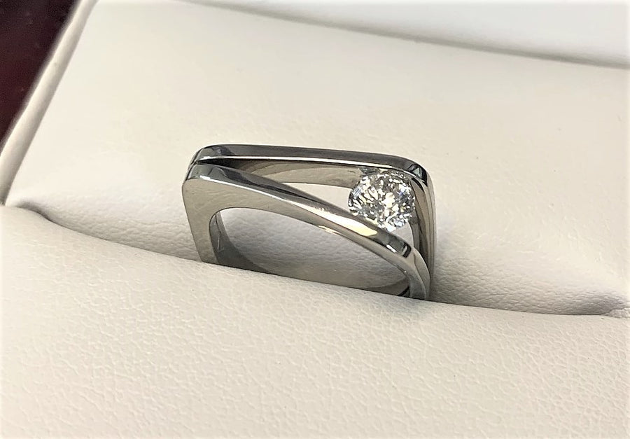 TA7387 - 14 Karat White Gold Custom Engagement Ring