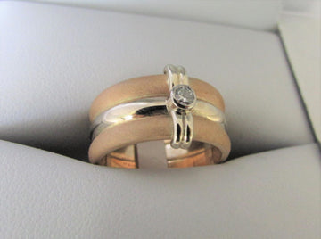TC6026 - 14 Karat White and Yellow Gold Custom Ring