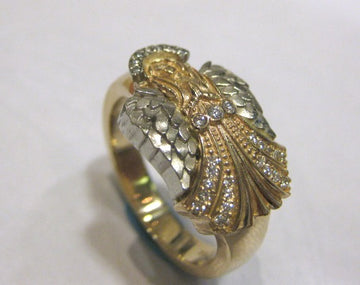 TC6907 - 14 Karat Yellow and White Gold Custom Ring