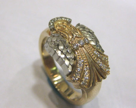TC6907 - 14 Karat Yellow and White Gold Custom Ring