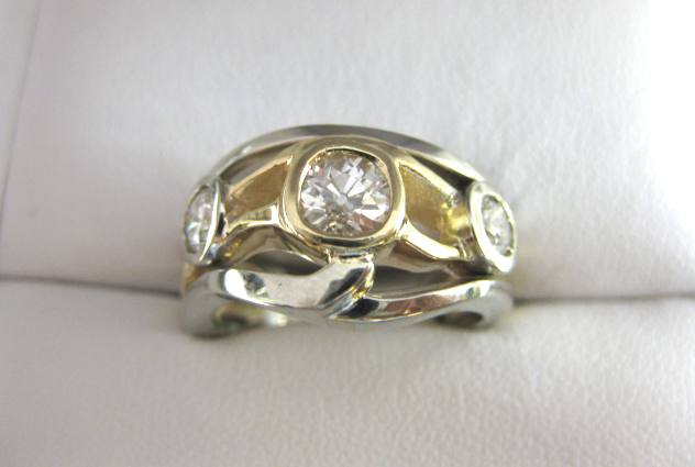 TCOG7007- 14 Karat White and Yellow Gold Custom Ring