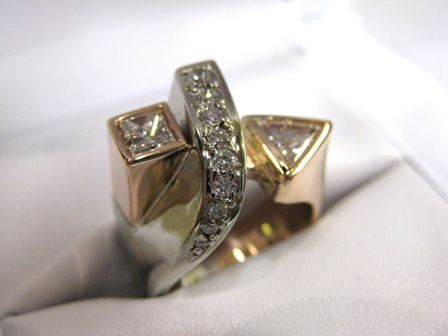 White and Rose Gold Custom Ring