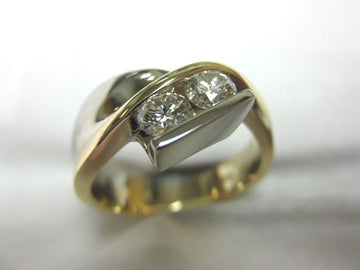 White and Yellow Gold Custom Ring