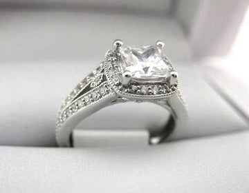 White Gold La Vie Engagement Ring 115047-100