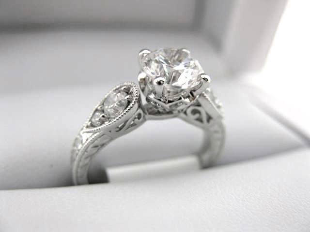 White Gold La Vie Engagement Ring 115154-S